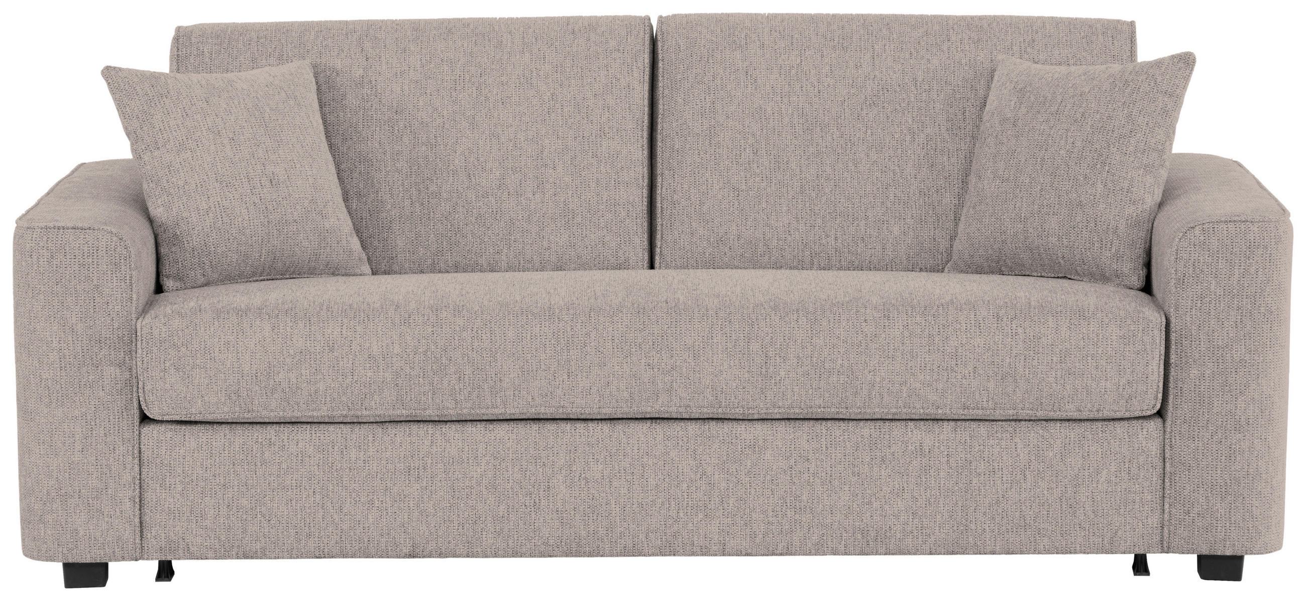 SCHLAFSOFA Webstoff Taupe  - Taupe/Schwarz, Design, Kunststoff/Textil (205/83/100cm) - Xora