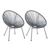 GARTENSTUHL-SET Stahl Grau  - Schwarz/Grau, Design, Kunststoff/Metall (73/88/73cm) - Livetastic