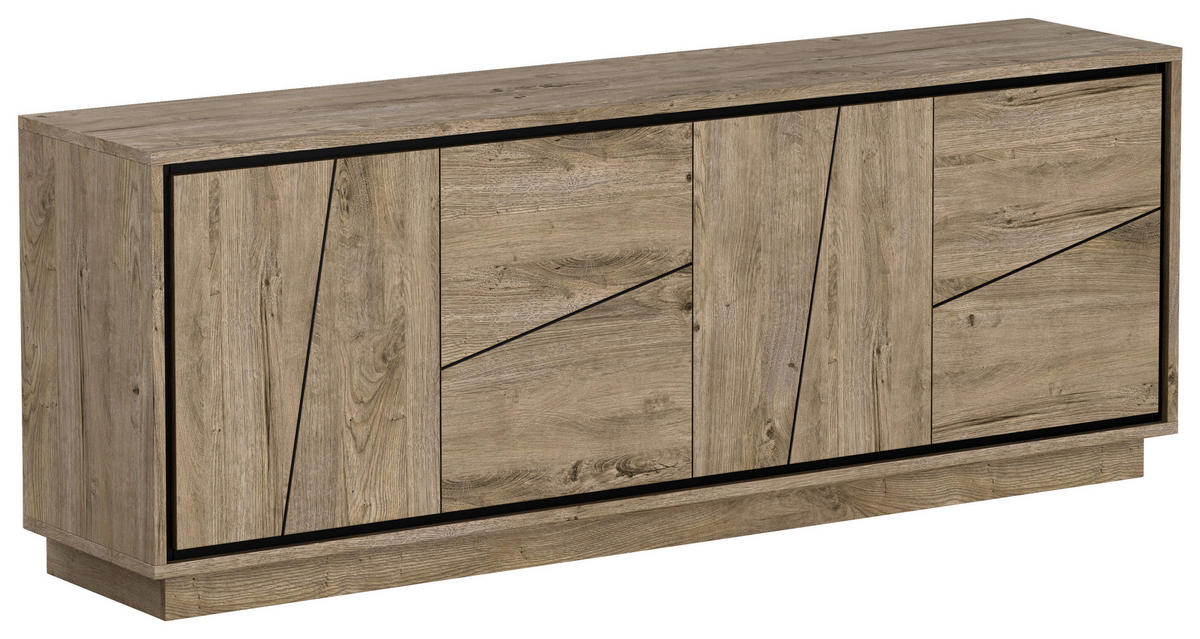 ŠIROKÁ KOMODA, koňaková, 204/84/44 cm - koňaková, Design, kompozitní dřevo (204/84/44cm) - Livetastic