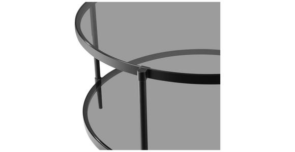 COUCHTISCH in Metall, Glas 80/80/42,5 cm  - Schwarz/Grau, MODERN, Glas/Metall (80/80/42,5cm) - Carryhome