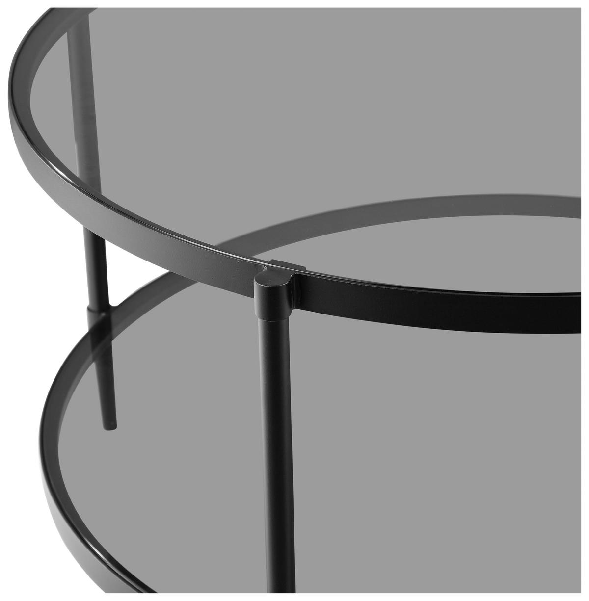 COUCHTISCH in Metall, Glas 80/80/42,5 cm  - Schwarz/Grau, Modern, Glas/Metall (80/80/42,5cm) - Carryhome