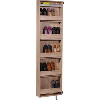 DULAP PENTRU PANTOFI 50/195/18 cm  - stejar Sonoma, Design, sticlă/material pe bază de lemn (50/195/18cm) - Xora