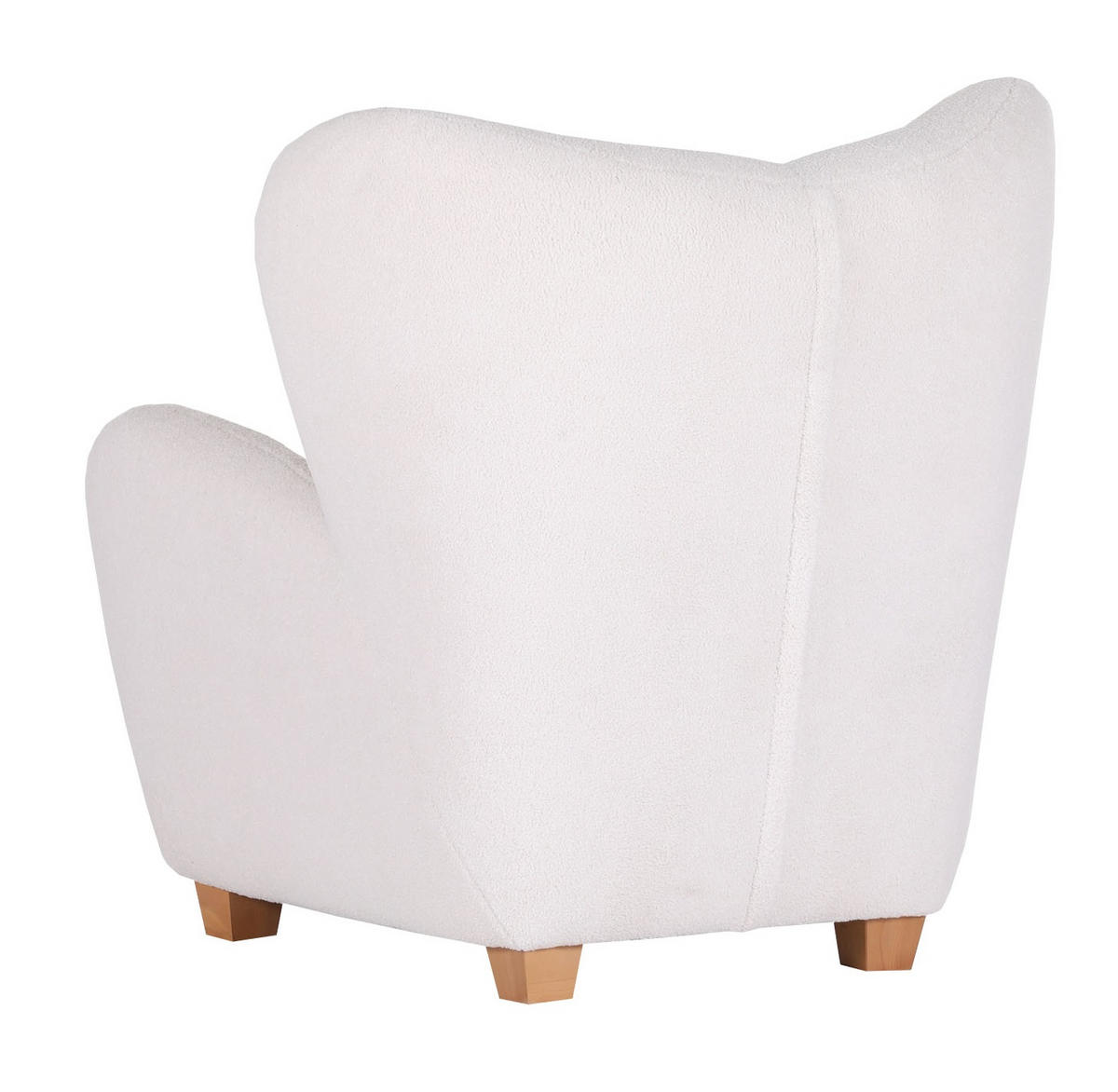 SESSEL in Plüsch Weiss  - Weiss/Eichefarben, Design, Textil (90/93/92cm) - Livetastic