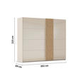 SCHWEBETÜRENSCHRANK 262/223/68 cm 2-türig Eichefarben, Champagner  - Champagner/Eichefarben, Design, Glas/Holzwerkstoff (262/223/68cm) - Novel