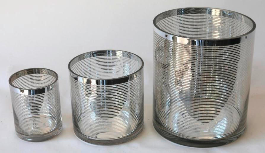 WINDLICHT Silberfarben, Chromfarben  - Chromfarben/Silberfarben, Basics, Glas (15/15/15cm) - Cor Mulder