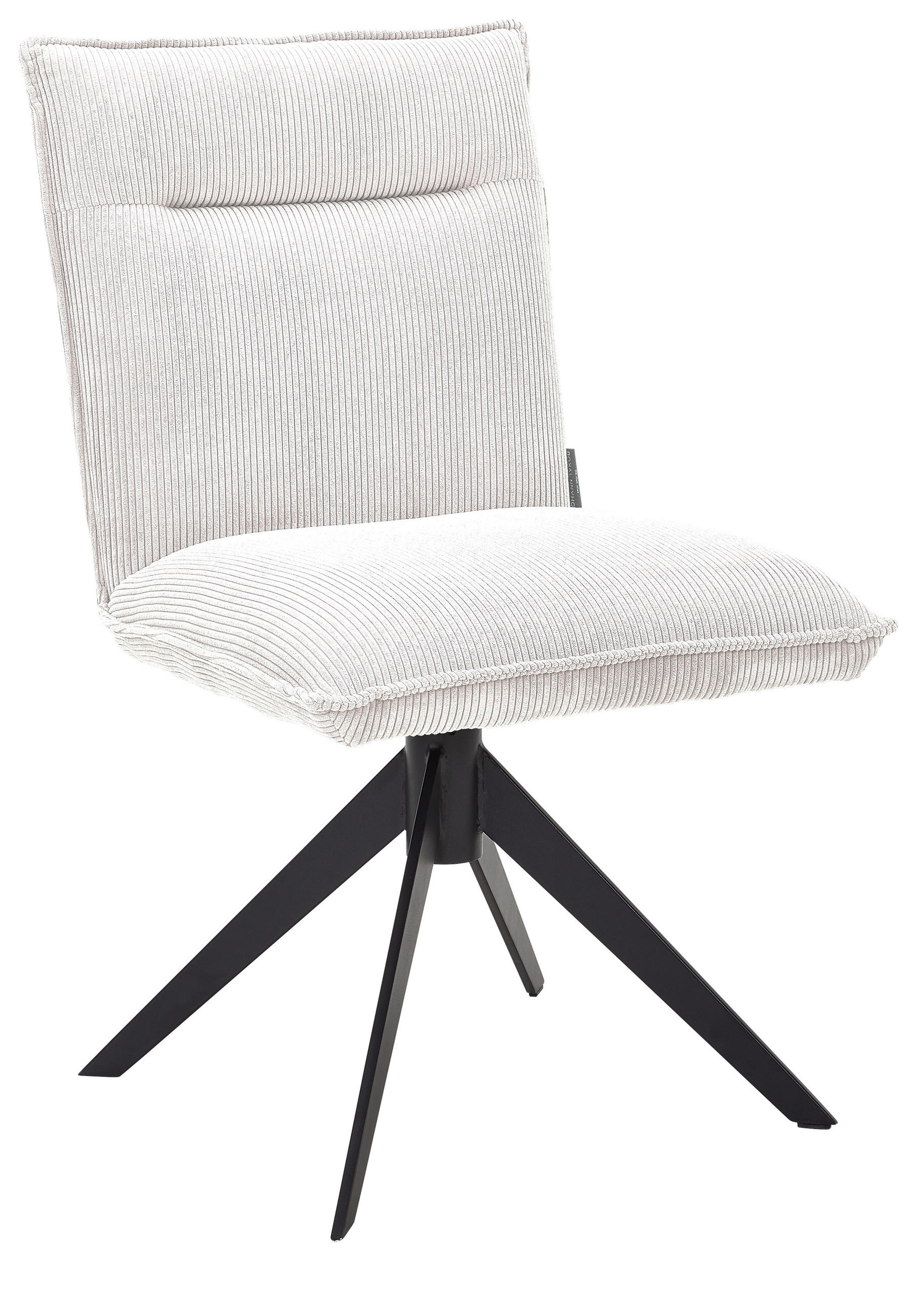 STUHL  in Eisen Feincord  - Creme/Schwarz, Design, Textil/Metall (47/87/62cm) - Johann Jakob