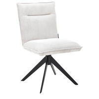 STUHL  in Eisen Feincord  - Creme/Schwarz, Design, Textil/Metall (47/87/62cm) - Johann Jakob