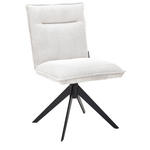 STUHL  in Eisen Feincord Metall, Textil  - Creme/Schwarz, Design, Textil/Metall (47/87/62cm) - Johann Jakob