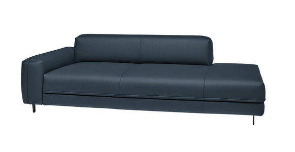 2,5-SITZER  in Echtleder Blau   - Blau/Anthrazit, Design, Leder/Metall (226/70/109cm) - Johann Jakob
