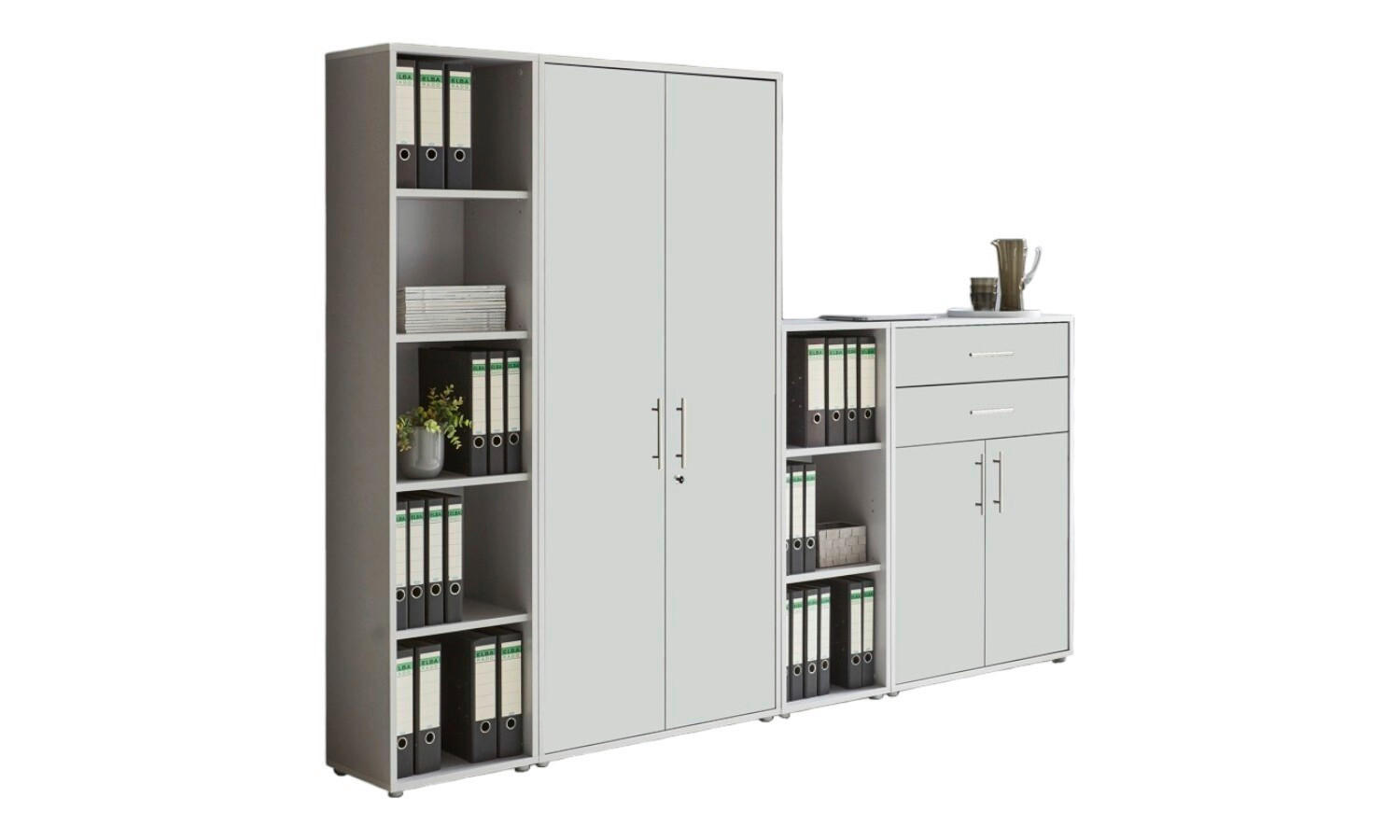 AKTENSCHRANK  - Weiß/Grau, MODERN, Holzwerkstoff (257cm) - MID.YOU