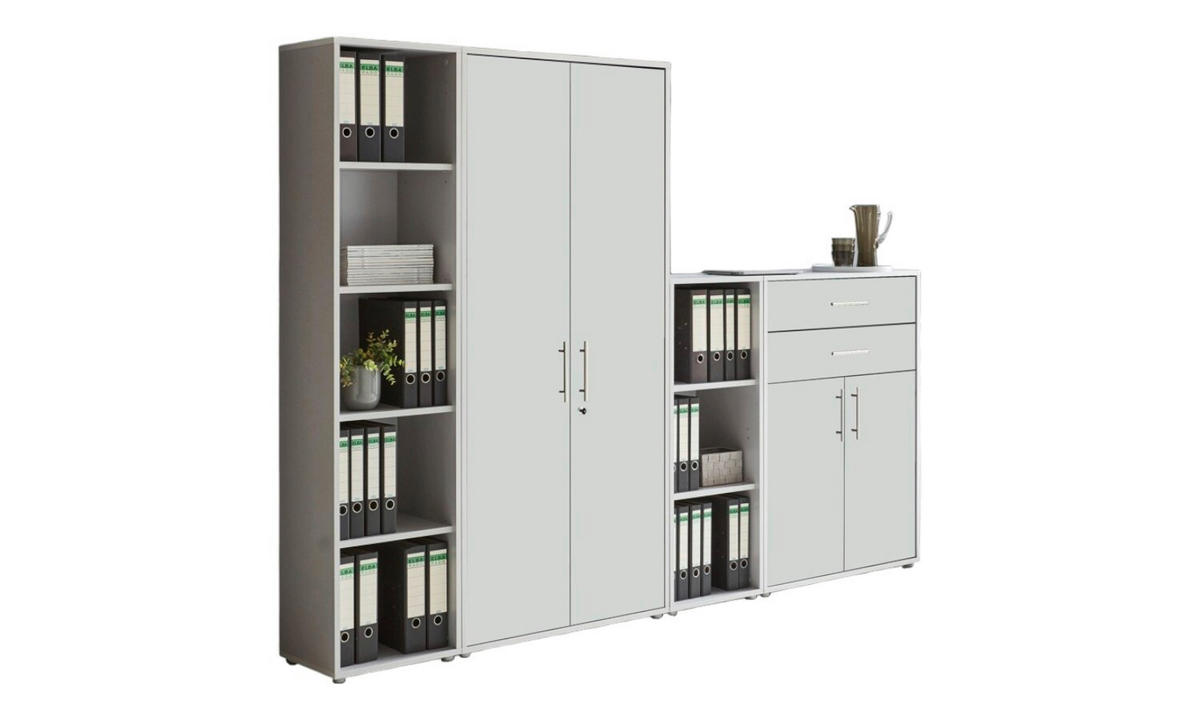 AKTENSCHRANK Grau, Weiß  - Weiß/Grau, MODERN, Holzwerkstoff (257cm) - MID.YOU