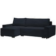 ECKSOFA in Cord, Webstoff Schwarz  - Schwarz, MODERN, Holz/Textil (157/265cm) - Carryhome