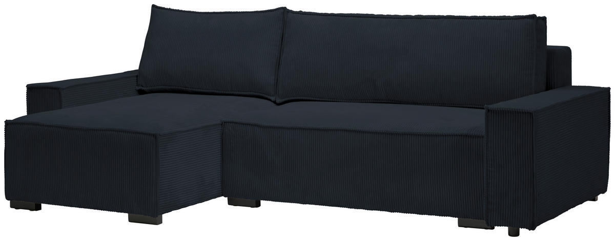ECKSOFA in Cord, Webstoff Schwarz  - Schwarz, Modern, Holz/Textil (157/265cm) - Carryhome