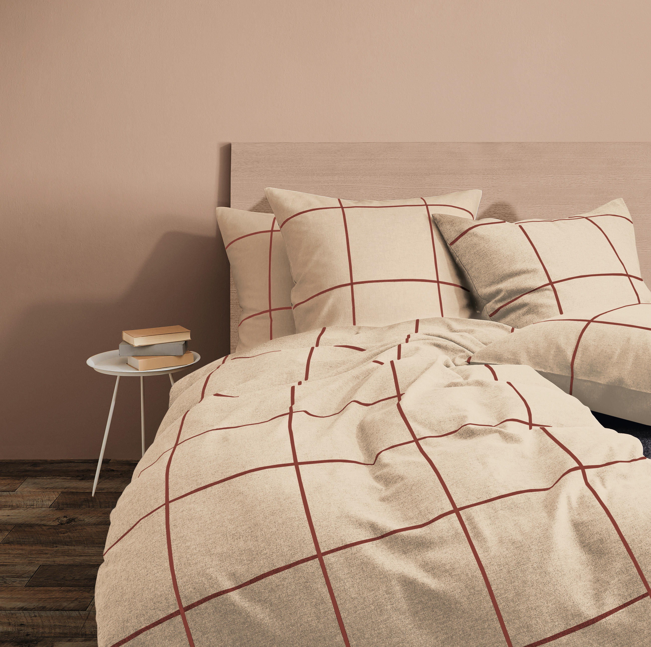 BETTWÄSCHE Lech Flanell 135/200 cm  - Rot/Naturfarben, Design, Textil (135/200cm) - Fleuresse