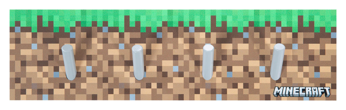 DĚTSKÝ VĚŠÁK NA OBLEČENÍ  - vícebarevná, Moderní, kompozitní dřevo (45/13/1,5cm) - Minecraft