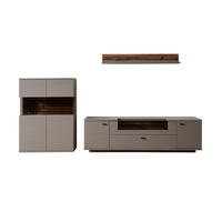 WOHNWAND 3-teilig  in  320/177/50 cm   - Anthrazit, Design, Holzwerkstoff/Metall (320/177/50cm) - Livetastic