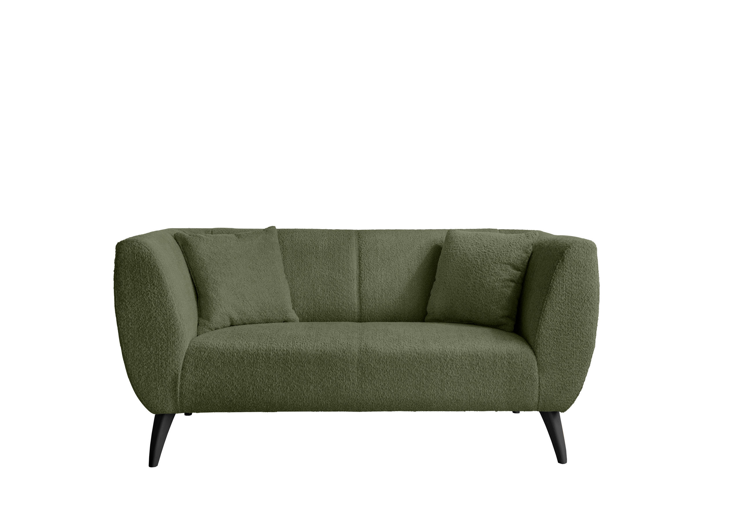 2-SITZER-SOFA Bouclé Grün  - Schwarz/Grün, MODERN, Holz/Textil (172/83/88cm) - MID.YOU