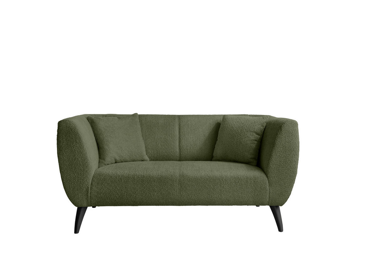 2-SITZER-SOFA Bouclé Grün  - Schwarz/Grün, MODERN, Holz/Textil (172/83/88cm) - MID.YOU