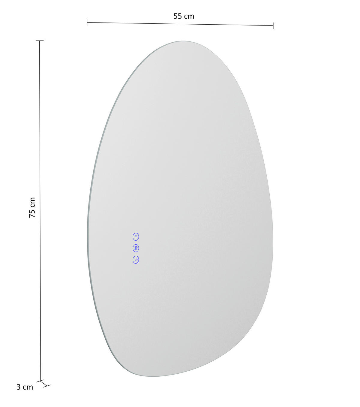 KOPALNIŠKO OGLEDALO, 55/75/3,2 cm steklo  - Trend, steklo (55/75/3,2cm) - MID.YOU