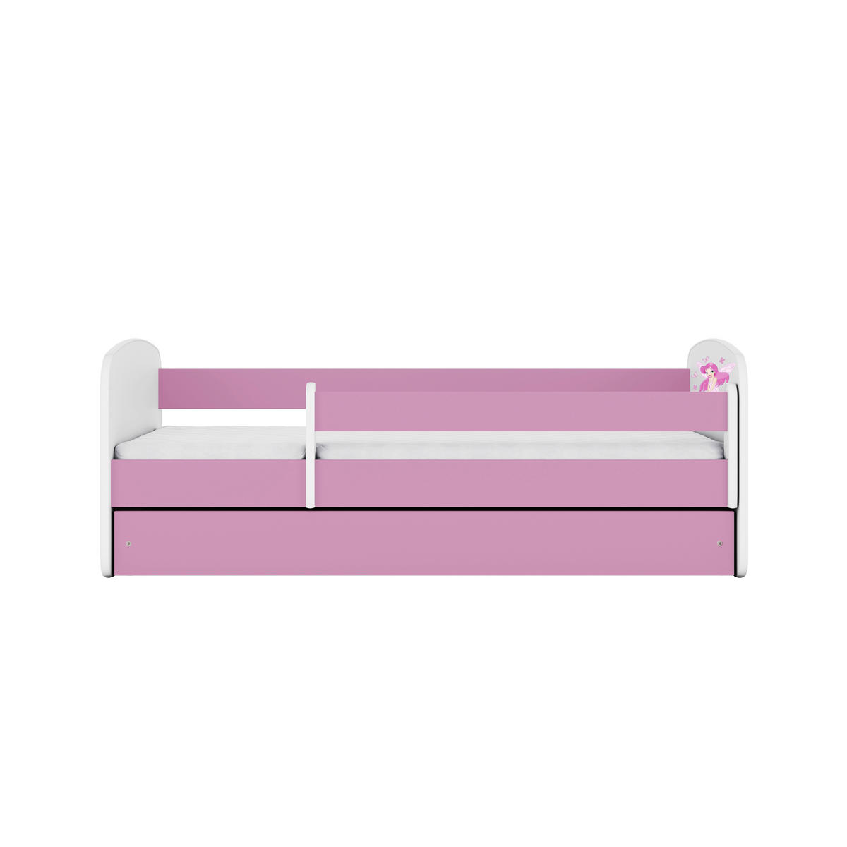 KINDER-/JUNIORBETT 80/160 cm  in Weiß, Pink  - Pink/Birkefarben, MODERN, Holz/Holzwerkstoff (80/160cm) - MID.YOU