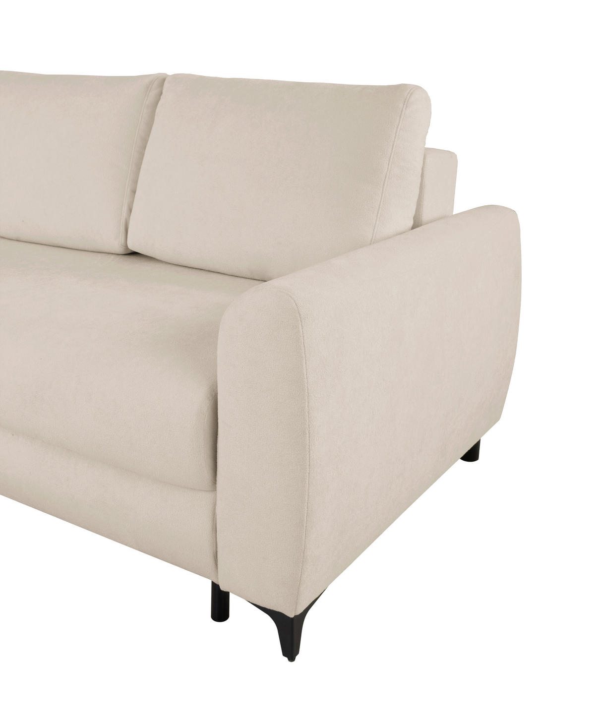 ECKSOFA Moli Taupe Bouclé  - Taupe/Schwarz, Design, Textil/Metall (236/148cm) - MID.YOU