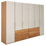 DREHTÜRENSCHRANK 300/216/58 cm 6-türig Eichefarben, Champagner  - Chromfarben/Champagner, KONVENTIONELL, Glas/Holz (300/216/58cm) - Dieter Knoll