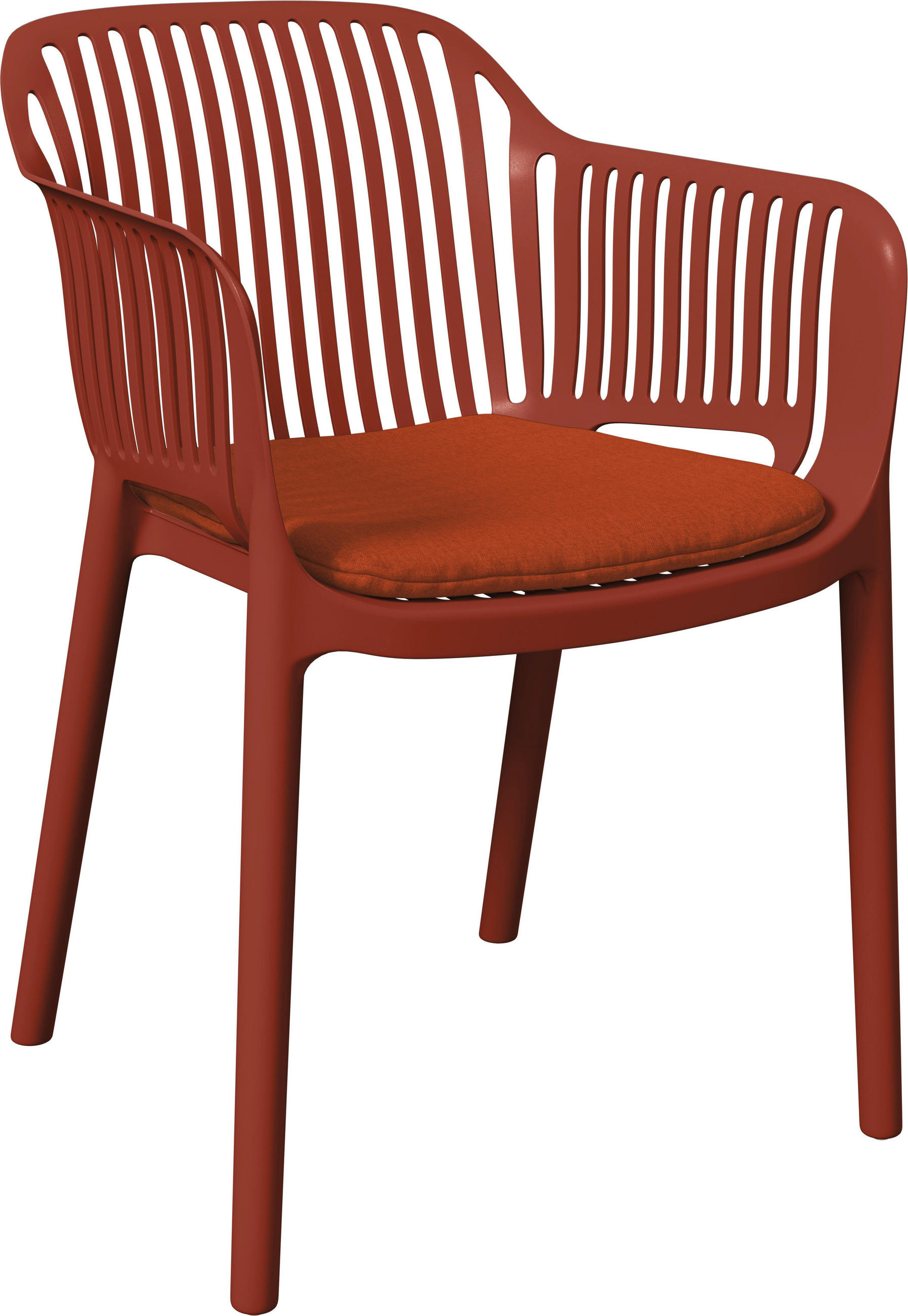 STAPELSESSEL Kunststoff, Textil Rot  - Rot, Basics, Kunststoff/Textil (55/80/60cm) - Ambia Garden