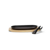 SERVIERPFANNE Emaille  - Schwarz/Braun, Basics, Holz/Metall (24/2/14cm) - Echtwerk