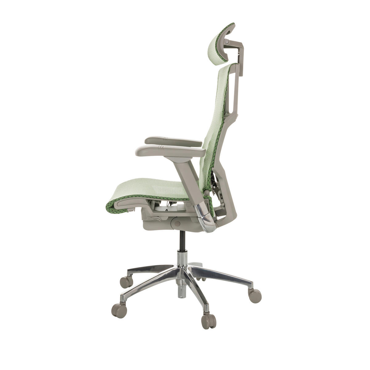 DREHSTUHL Grün  - Alufarben/Grau, Basics, Kunststoff/Textil (67/119-135/60cm) - MID.YOU