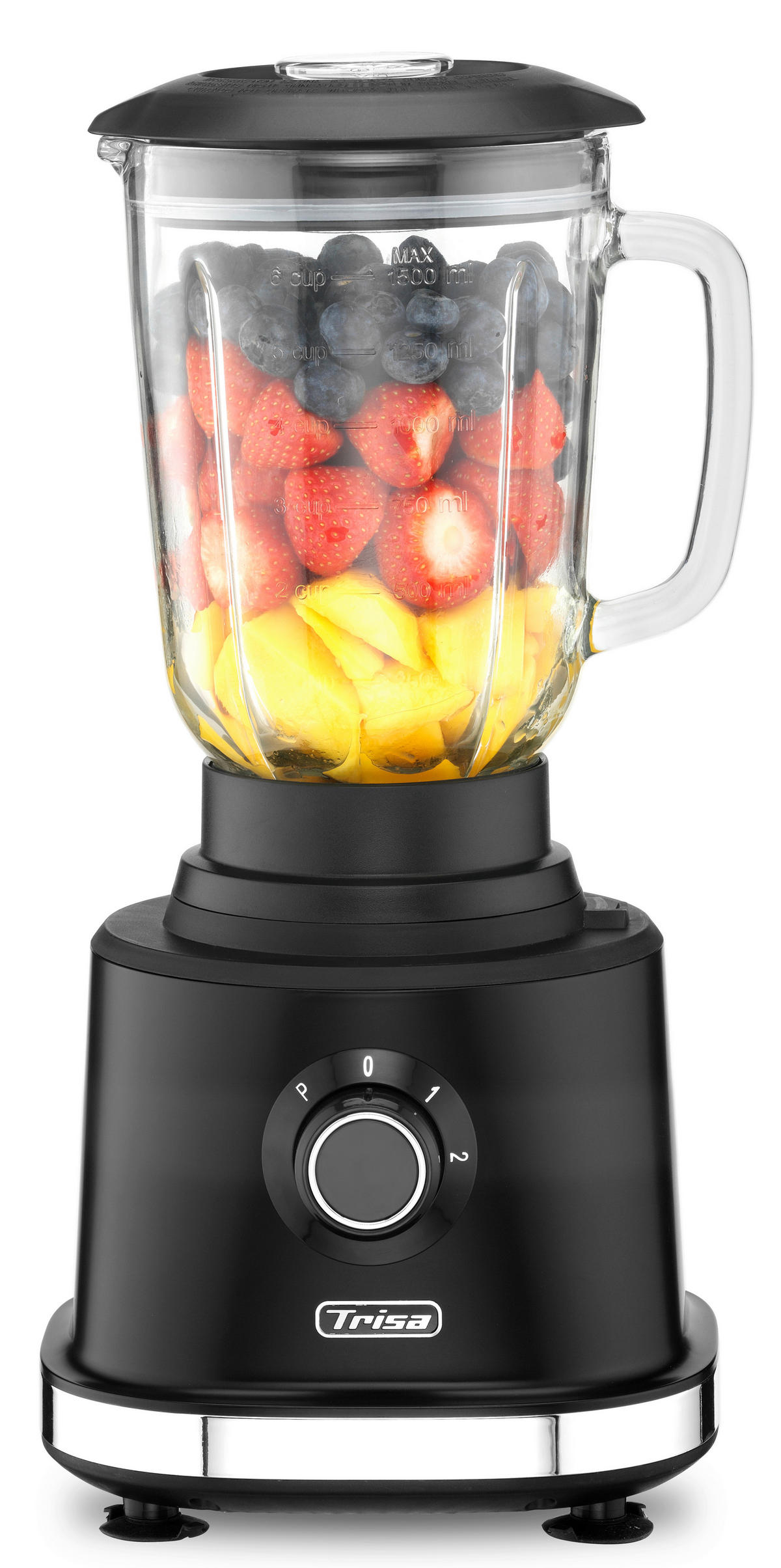 STANDMIXER  - Schwarz, Design, Kunststoff/Metall (25/20/38cm) - Trisa Electronics