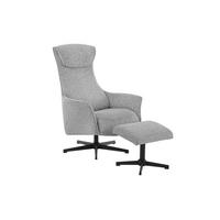 RELAXSESSELSET in Holz, Metall, Textil Hellgrau  - Hellgrau/Schwarz, Basics, Holz/Textil (76/110/85,5cm) - Welnova
