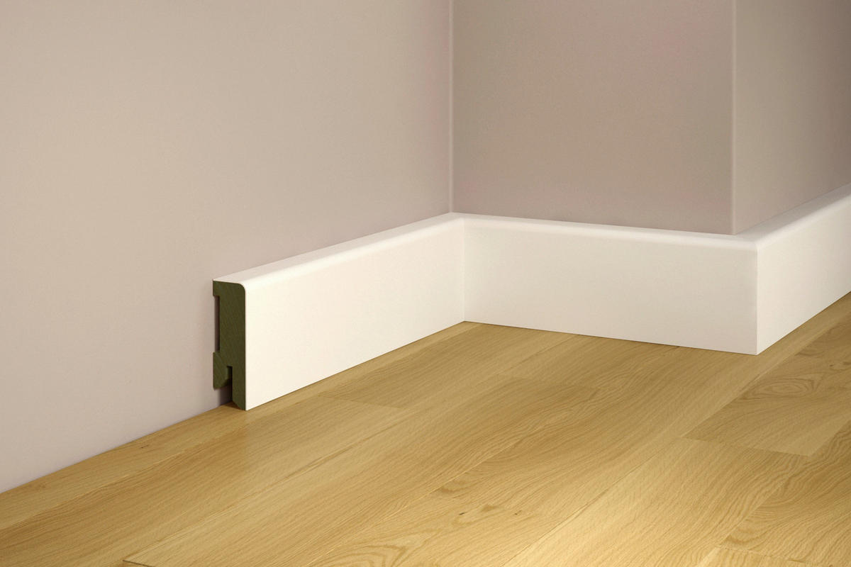 SOCKELLEISTE, Weiss RAL 9016  - Basics, Holzwerkstoff (206/5/1,6cm) - Tilo