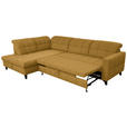 ECKSOFA  in Webstoff Currygelb  216/297 cm  - Currygelb/Schwarz, Design, Holz/Textil (216/297cm) - Xora