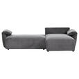 ECKSOFA Dunkelgrau Cord  - Dunkelgrau/Schwarz, KONVENTIONELL, Kunststoff/Textil (266/180cm) - Carryhome