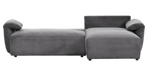 ECKSOFA Dunkelgrau Cord  - Dunkelgrau/Schwarz, KONVENTIONELL, Kunststoff/Textil (266/180cm) - Carryhome