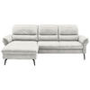 ECKSOFA in Flachgewebe Weiß  181/260 cm  - Schwarz/Weiß, KONVENTIONELL, Textil/Metall (181/260cm) - Beldomo Speed