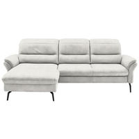 ECKSOFA in Flachgewebe Weiß  181/260 cm  - Schwarz/Weiß, KONVENTIONELL, Textil/Metall (181/260cm) - Beldomo Speed
