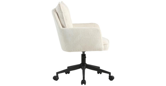 DREHSTUHL in Cord Creme, Schwarz - Creme/Schwarz, Design, Kunststoff/Textil (58/84,5-92/64cm) - Carryhome