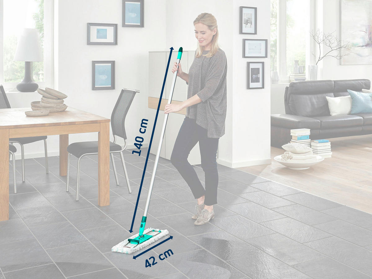 BODENWISCHER PROFI XL  - Türkis, Basics, Kunststoff/Textil (42/146cm) - Leifheit