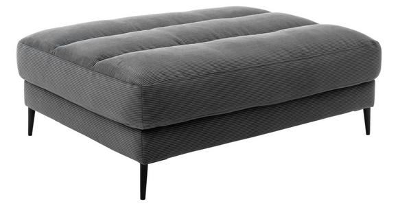 ECKSOFA in Cord Anthrazit  - Anthrazit/Schwarz, Design, Textil/Metall (207/296cm) - Dieter Knoll