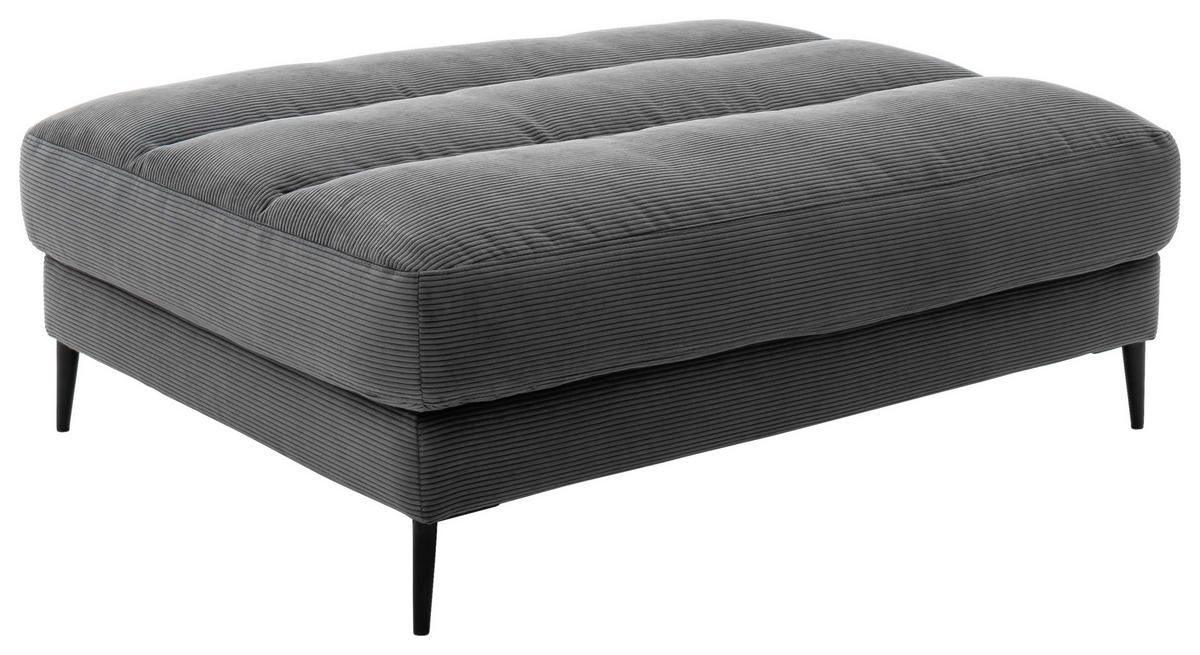 ECKSOFA in Cord Anthrazit  - Anthrazit/Schwarz, Design, Textil/Metall (296/207cm) - Dieter Knoll