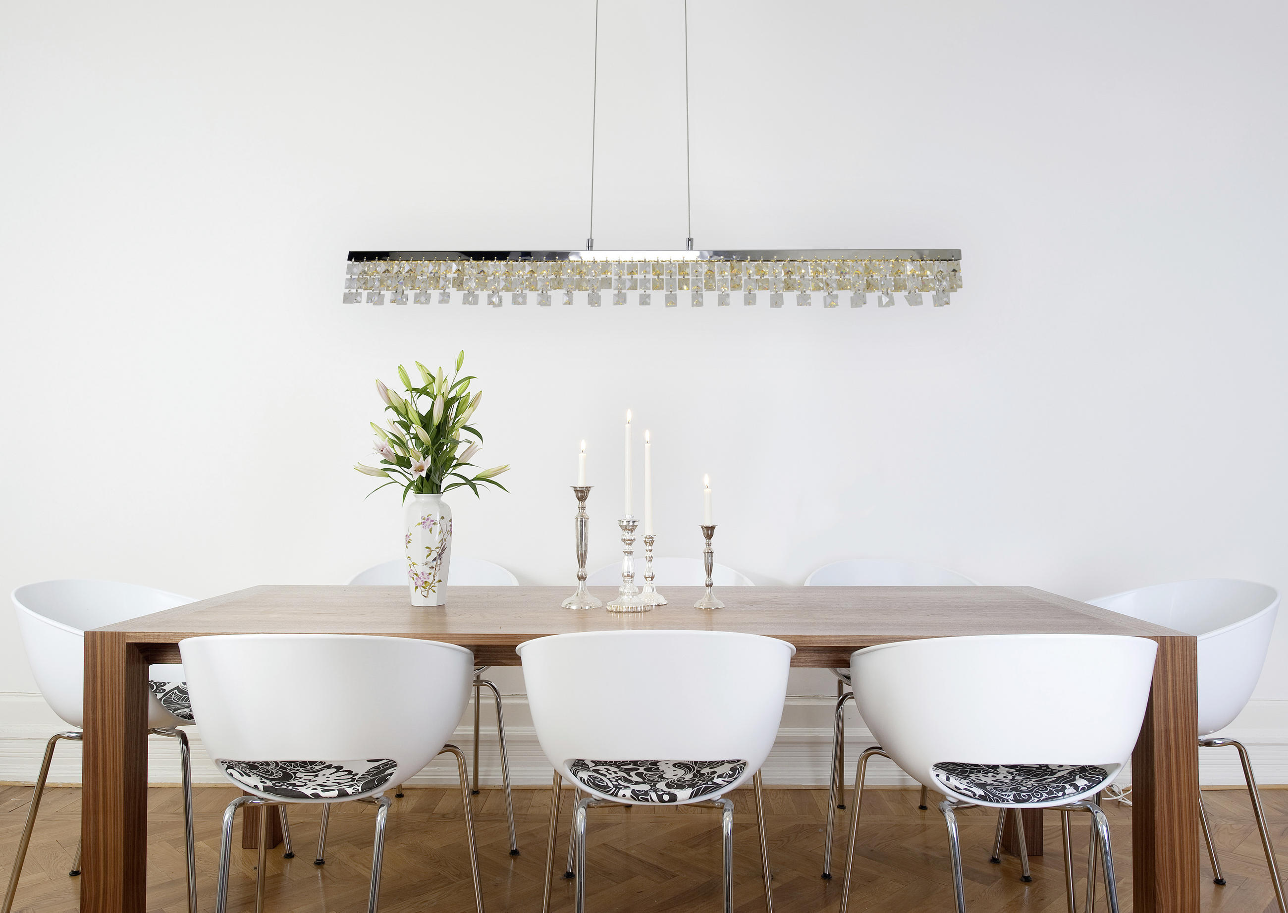 LED-HÄNGELEUCHTE 80/8/120 cm   - Chromfarben, Design, Glas/Metall (80/8/120cm) - Näve