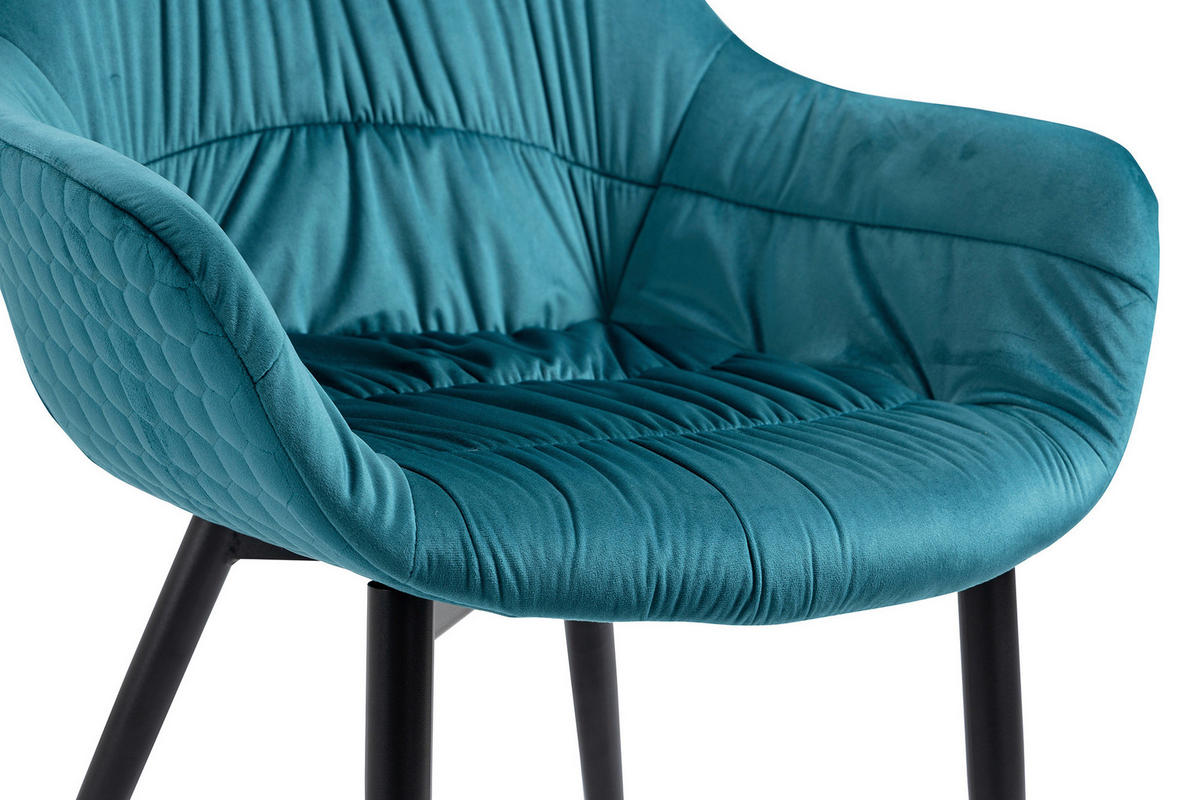 TISCHGRUPPE Naturfarben, Türkis  - Türkis/Naturfarben, MODERN, Holz/Textil (160/85/76,5cm) - Livetastic