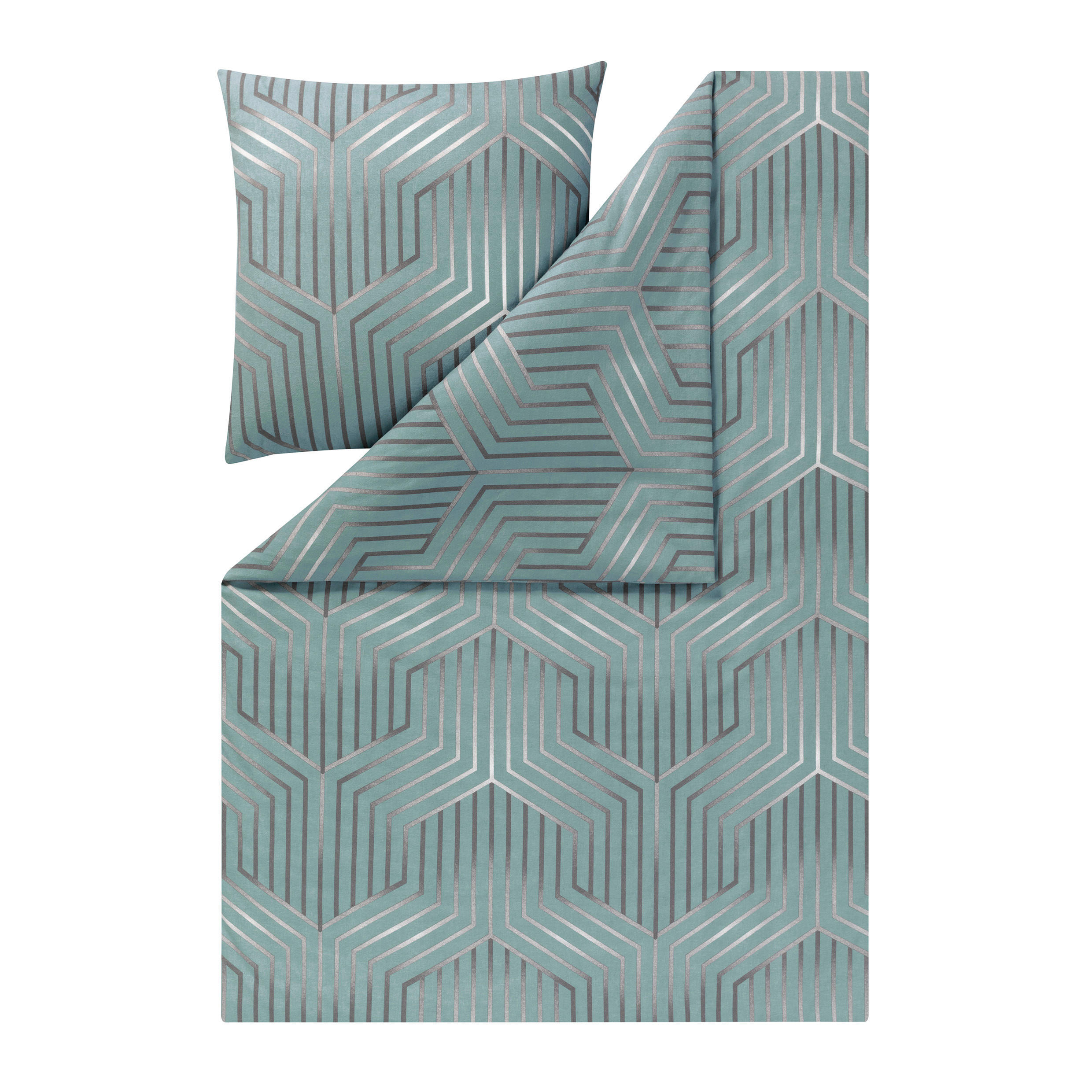 BETTWÄSCHE 2-teilig Atelier Flanell 135/200 cm  - Hellblau, Design, Textil (135/200cm) - Estella