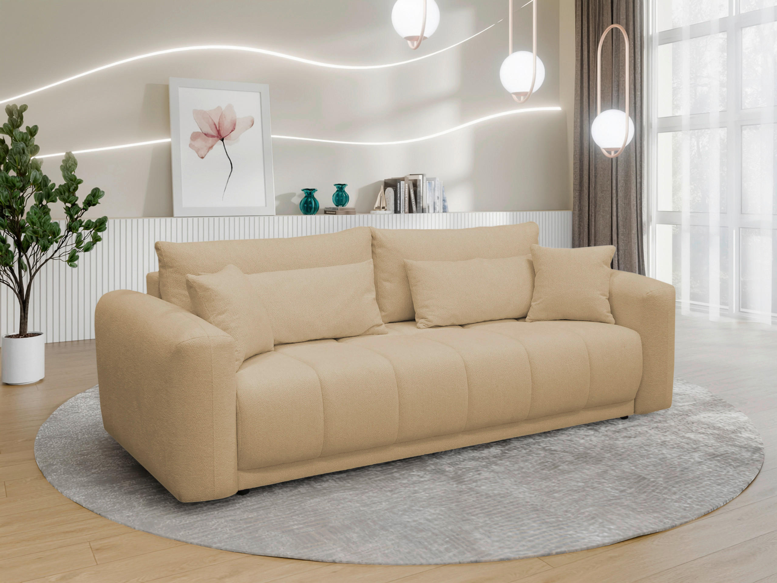 Schlafsofa Supra, Beige B: 245 Cm