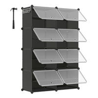 REGÁL NA TOPÁNKY, čierna, 83/125/32 cm - priehľadné/čierna, Basics, kov/plast (83/125/32cm)