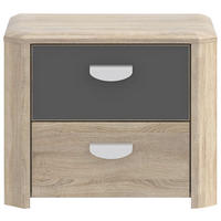 NOČNA OMARICA, antracit, hrast sonoma  - barve hrasta/barve aluminija, Design, leseni material (54/44/41cm) - Carryhome
