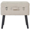 HOCKER Bouclé, Vliesstoff Kiefer Schwarz, Beige  - Beige/Schwarz, Trend, Holz/Textil (50/46/35cm) - Xora