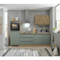 KÜCHENBLOCK 260 cm   in Grün, Eiche Artisan  - Schwarz/Eiche Artisan, Basics, Holzwerkstoff/Kunststoff (260cm) - MID.YOU