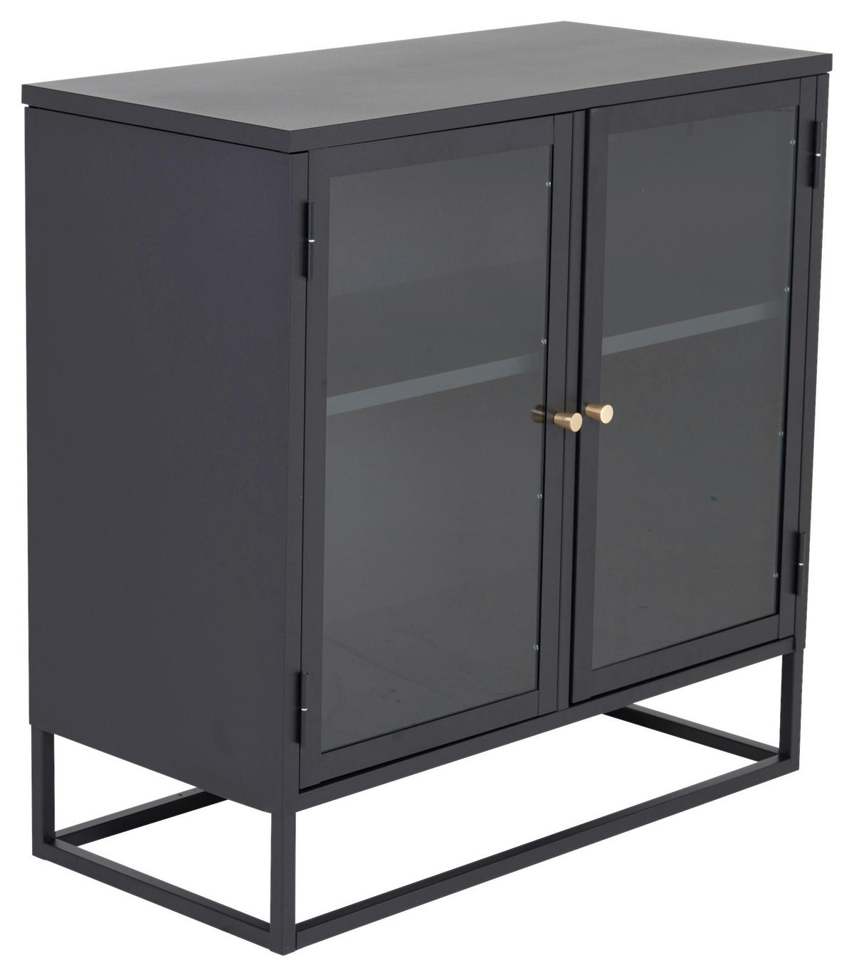 SIDEBOARD  in 85/85/40 cm  - Schwarz, Design, Glas/Metall (85/85/40cm) - Livetastic